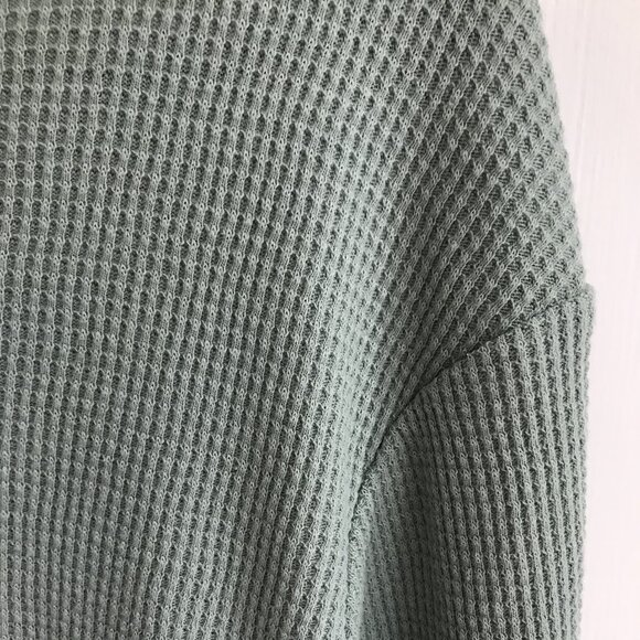 Maui and Sons Green Waffle Knit Shirt L - Picture 6 of 9